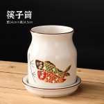 日式陶瓷筷子筒创意新款筷笼家用多功能沥水筷篓置物厨房餐具收纳