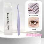 免胶睫毛镊子 防粘假睫毛辅助夹不粘胶镊子造景美妆工具跨境现货