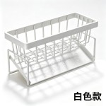 厨房沥水置物架多功能收纳架碳钢水槽抹布挂篮免打孔家用沥水架