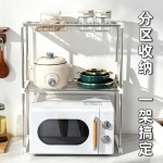 跨境微波炉置物架抽拉式厨房电饭煲架子台面多功能电器烤箱收纳架