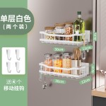 厨房置物架黑色冰箱架微波炉侧挂多用途保鲜袋磁吸免打孔调料收纳