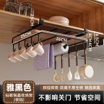 厨房免打孔置物架橱柜纸巾下挂架双层砧板架不锈钢锅盖架吊柜收纳