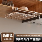 厨房免打孔置物架橱柜纸巾下挂架双层砧板架不锈钢锅盖架吊柜收纳