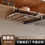 厨房免打孔置物架橱柜纸巾下挂架双层砧板架不锈钢锅盖架吊柜收纳