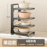 厨房家用台面橱柜水槽多层分层放锅调节收纳锅具置物架角架放锅架
