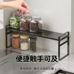 厨房超窄款伸缩置物架柜子内侧延伸分层隔板收纳空间利用神器夹缝