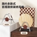 中古风加厚菜板架厨房置物架台面粘案板砧板放置器锅盖收纳置物架