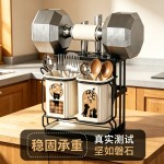 厨房刀具置物架台面多功能收纳架带接水盘沥水架刀架筷子筒中古风