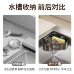 跨境吸盘水槽内沥水架厨房洗碗池沥水篮子抹布海绵刷钢丝球置物架
