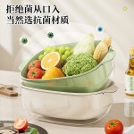 双层洗菜盆沥水篮家用客厅塑料蔬菜水果盘厨房加厚滤水菜篓洗菜篮