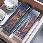 家用简约筷子盒 带盖防尘沥水 厨房平放筷笼篓餐厅刀叉勺餐具收纳