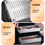 筷子收纳盒304不锈钢餐具整理盒 消毒柜筷子盒沥水篮筷子收纳抽屉