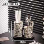 陶瓷筷子筒套装家用高档新款沥水筷笼子台面多功能筷子篓收纳盒