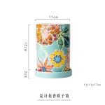 花季筷子筒家用陶瓷沥水筷筒2024筷子笼刀叉厨房收纳盒筷子篓跨境
