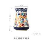 手绘筷子筒家用陶瓷沥水快子筷子筒筷笼厨房筷桶刀叉收纳盒筷子篓