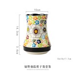 手绘筷子筒家用陶瓷沥水快子筷子筒筷笼厨房筷桶刀叉收纳盒筷子篓