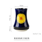 手绘筷子筒家用陶瓷沥水快子筷子筒筷笼厨房筷桶刀叉收纳盒筷子篓