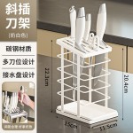跨境刀架置物架厨房台面放菜刀收纳架子家用沥水不锈钢刀座刀具架