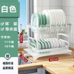 跨境厨房碗碟架家用金属置物架餐具收纳沥水架多功能台面整理双层