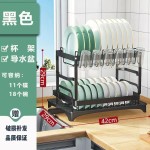 跨境厨房碗碟架家用金属置物架餐具收纳沥水架多功能台面整理双层