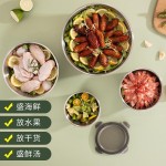 316不锈钢保鲜盒食品级圆形饭盒野餐盒水果便当盒密封带盖碗打包