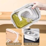 长方形304不锈钢保鲜盒食品级手提带盖冰箱专用密封大容量收纳盒