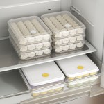 饺子盒收纳冰箱计时保存水饺馄饨保鲜盒带盖冷冻专用收纳盒可微波