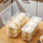 日式馒头收纳盒包子花卷专用密封保鲜盒食品级冰箱水饺冷冻盒
