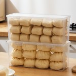 日式馒头收纳盒包子花卷专用密封保鲜盒食品级冰箱水饺冷冻盒