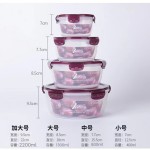 厨房塑料摆摊密封盒食品级微波炉加热饭盒冰箱收纳圆形套装保鲜盒