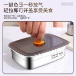 不锈钢保鲜盒食品级饭盒便当盒便携密封带盖方盒子冰箱专用收纳盒