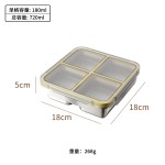 鸿俊达304不锈钢减脂餐盒带盖减脂餐盘分格定量饭盒家用保鲜盒