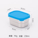跨境304不锈钢蘸料调味盒调料带盖家用冰箱厨房收纳密封保鲜盒子