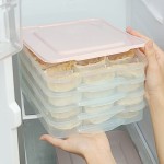 包邮冻饺子盒保鲜盒速冻馄饨装水饺盒冰箱专用食品级分格收纳盒
