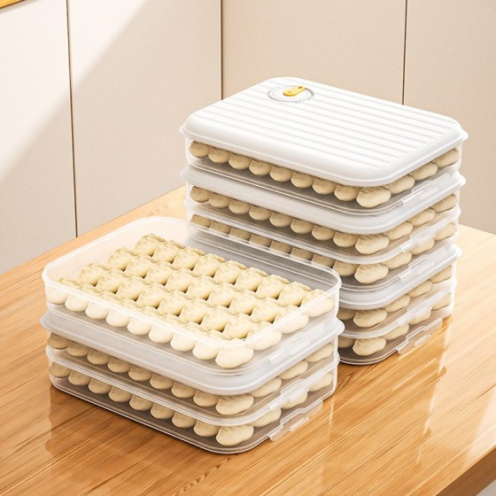 加厚饺子盒家用食品冷冻专用密封保鲜盒馄饨速冻厨房冰箱收纳盒