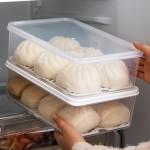 日式包子馒头冷冻专用收纳盒大容量冰箱饺子食品级整理保鲜盒
