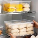日式包子馒头冷冻专用收纳盒大容量冰箱饺子食品级整理保鲜盒