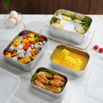 食品级316不锈钢保鲜盒带密封盖长方形饭盒冰箱分格收纳保鲜盒