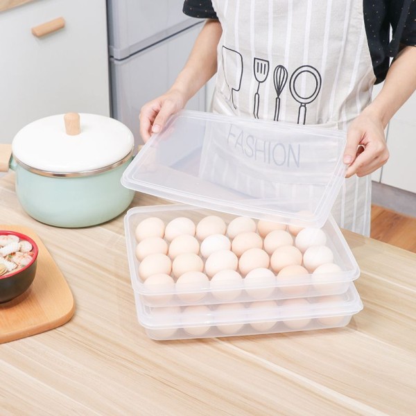 食品级保鲜盒24格可叠加独立盖厨房冰箱食物保鲜鸡蛋海鲜收纳盒厂