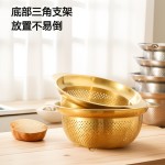 不锈钢洗菜盆沥水篮带刻度搅拌盆304双耳厨房家用淘米漏盆滤水盆