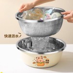 食品级加厚不锈钢洗菜盆厨房家用烘焙盆洗水果沥水篮新款加深漏盆