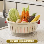 双层加厚厨房PP沥水篮 家用洗菜盆果蔬沥水水果篮客厅桌面果盘