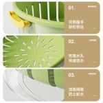 双层加厚厨房PP沥水篮 家用洗菜盆果蔬沥水水果篮客厅桌面果盘