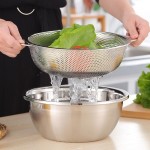 不锈钢沥水篮洗菜篮加厚家用盆水果篮洗菜盆淘米盆厨房沥水盆精品
