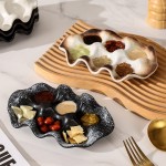 个性高颜值鸡蛋托盘家用冰箱储物盘复古分格蘸料碟小吃碟收纳盘