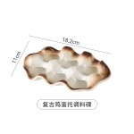 个性高颜值鸡蛋托盘家用冰箱储物盘复古分格蘸料碟小吃碟收纳盘
