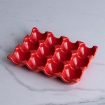 多巴胺陶瓷鸡蛋托盘亚马逊跨境冰箱鸡蛋盒厨房立体凹槽固定放置盘