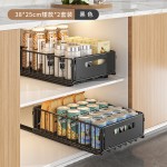 厨房抽拉式置物架橱柜内可伸缩滑轨抽屉放碗碟锅具收纳架调料拉篮