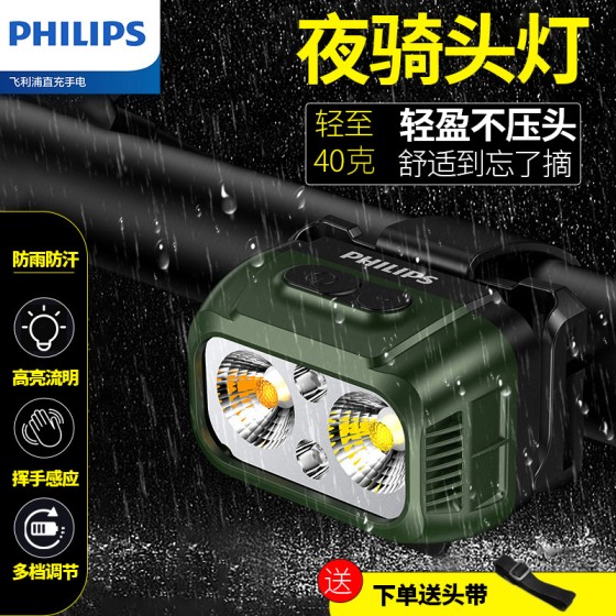 飞利浦SFL1341RHG自行车灯前灯夜骑山地公路骑行灯户外强光手电筒
