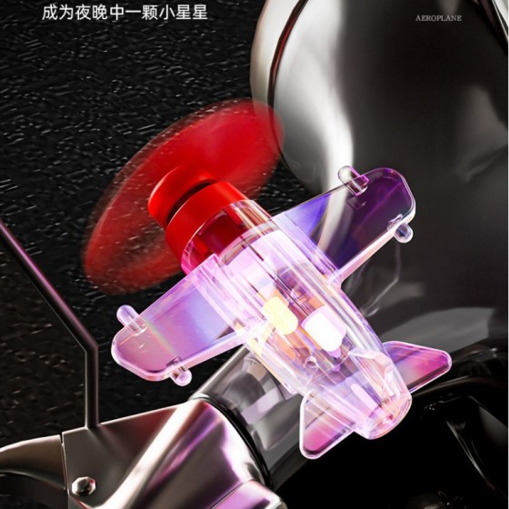 风力发电小飞机彩灯电动车摩托车风能 LED亮光车载装饰汽车氛围灯